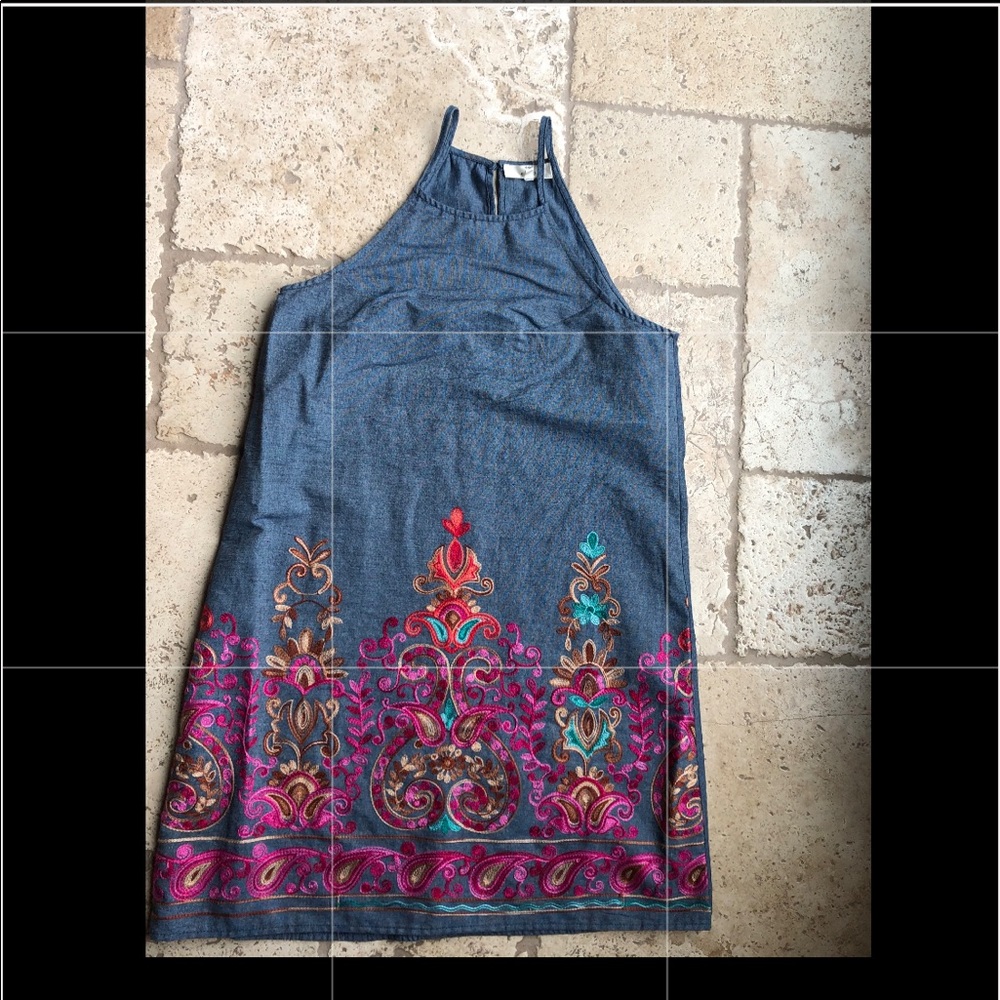 Denim Dress with embroidery